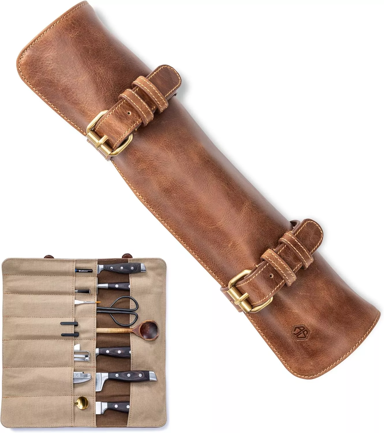 Torba Rolowana Angus Stoke Duplex Skórzana na 14 Noży 40x38 cm