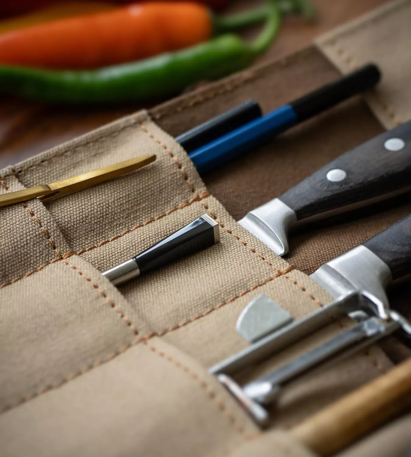 Torba Rolowana Angus Stoke Duplex Skórzana na 14 Noży 40x38 cm