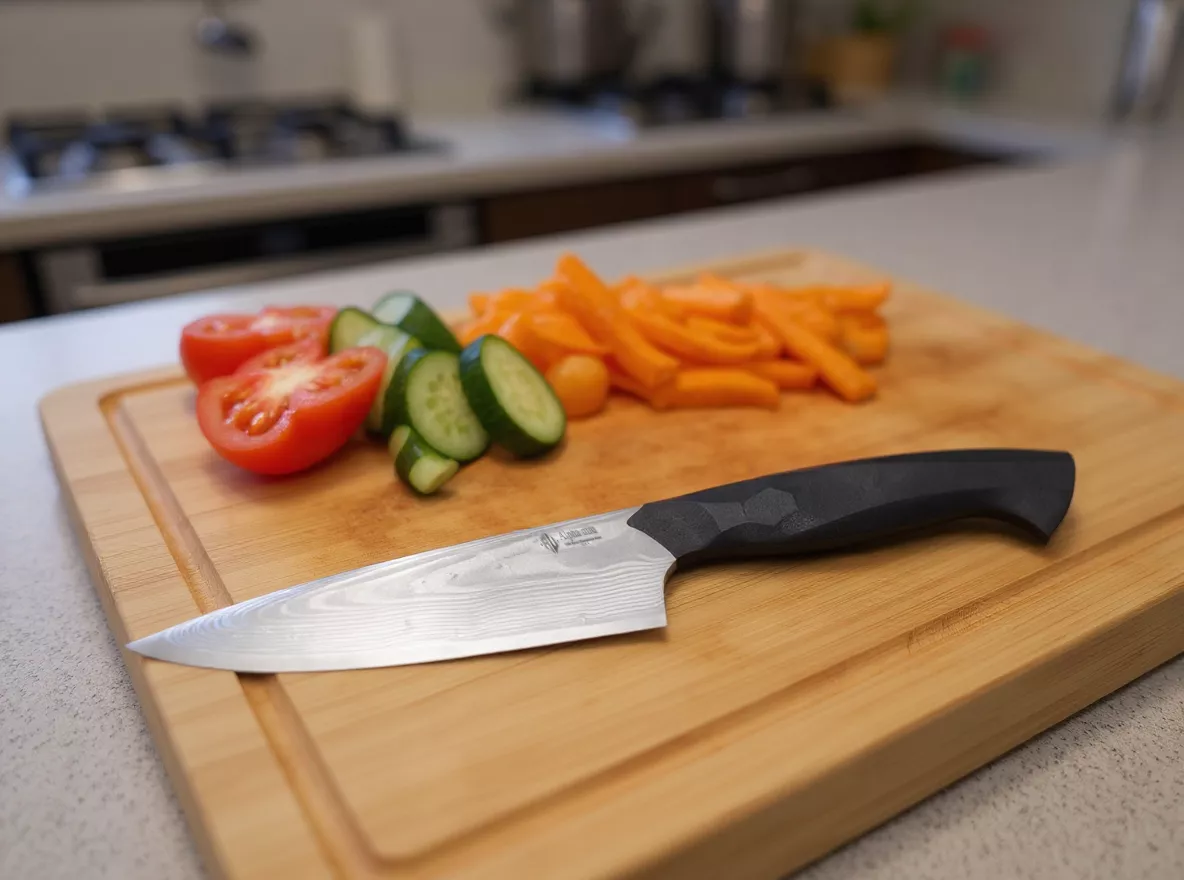 Dan Woo Nóż Szefa Kuchni ze stali damasceńskiej 17cm