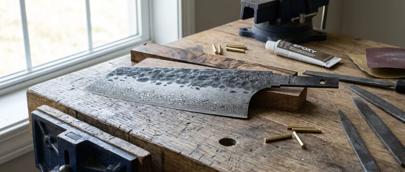 Dan Woo Nóż Bunka 16 cm Damast T10 83 warstwy Blank HF02