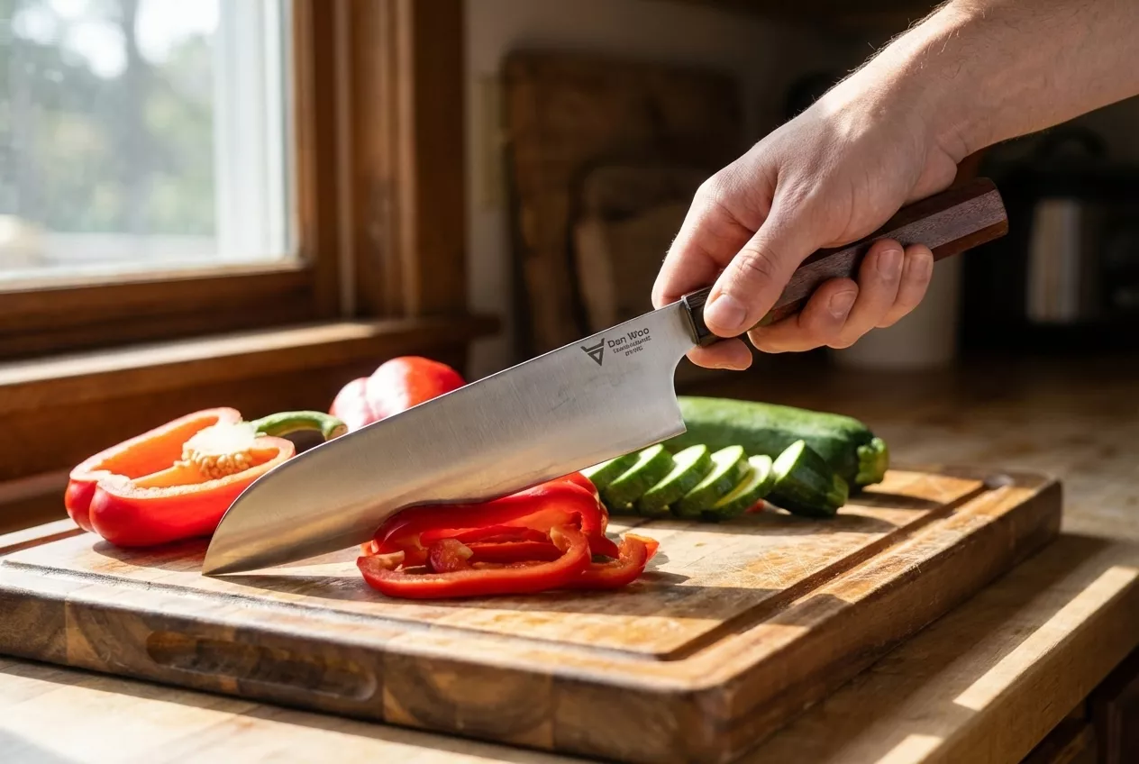 Dan Woo Tamahagane Santoku Nóż Szefa Kuchni 67 HRC