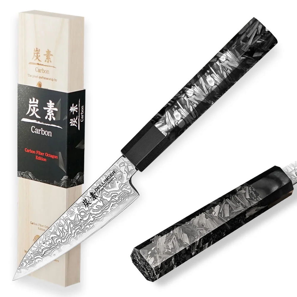 Nóż do obierania Dellinger Carbon Fiber Octagon Paring 10,5 cm