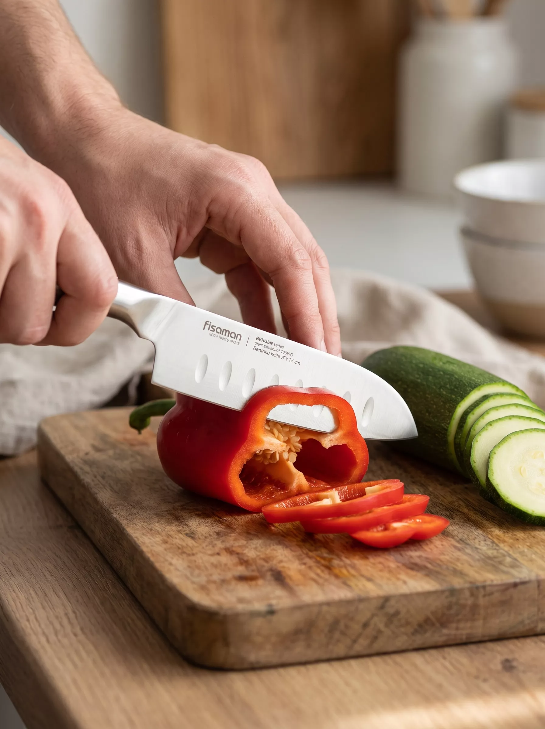 Fissman Bergen nóż kuchenny małe santoku 13 cm