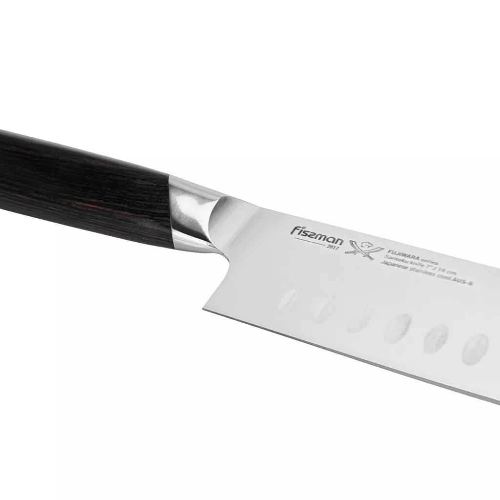 Nóż kuchenny Santoku Fissman Fujiwara 18 cm stal AUS-6