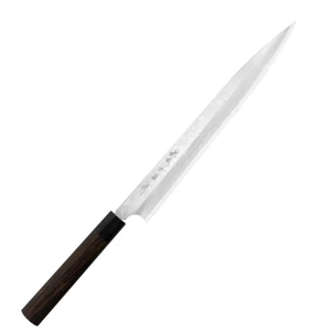 Hideo Kitaoka Shirogami Satin Damascus Nóż Yanagi 