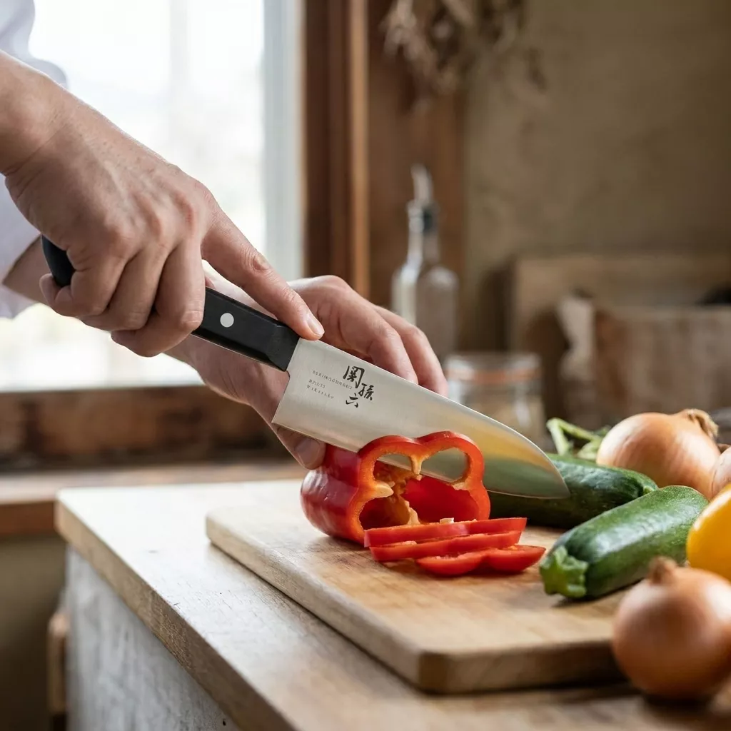 KAI Seki Magoroku Wakatake nóż Santoku 16,5 cm