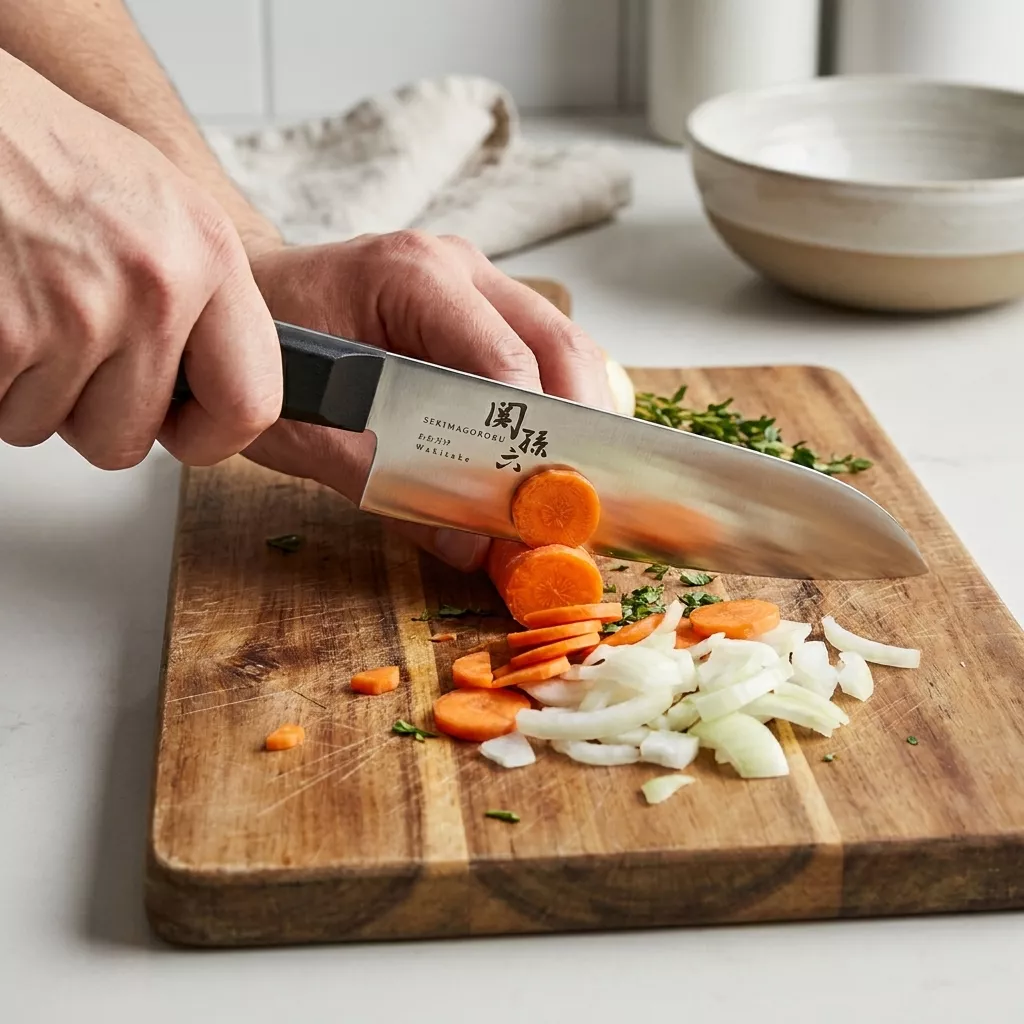 Kai Seki Magoroku Wakatake Mały Nóż Santoku 14,5 cm