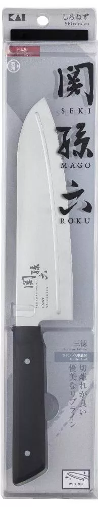 KAI Seki Magoroku Shironezu Santoku nóż kuchenny, ostrze 16.5 cm