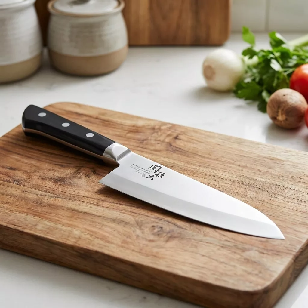 KAI Seki Magoroku Akane Japoński Nóż Santoku, Ostrze 16.5 cm