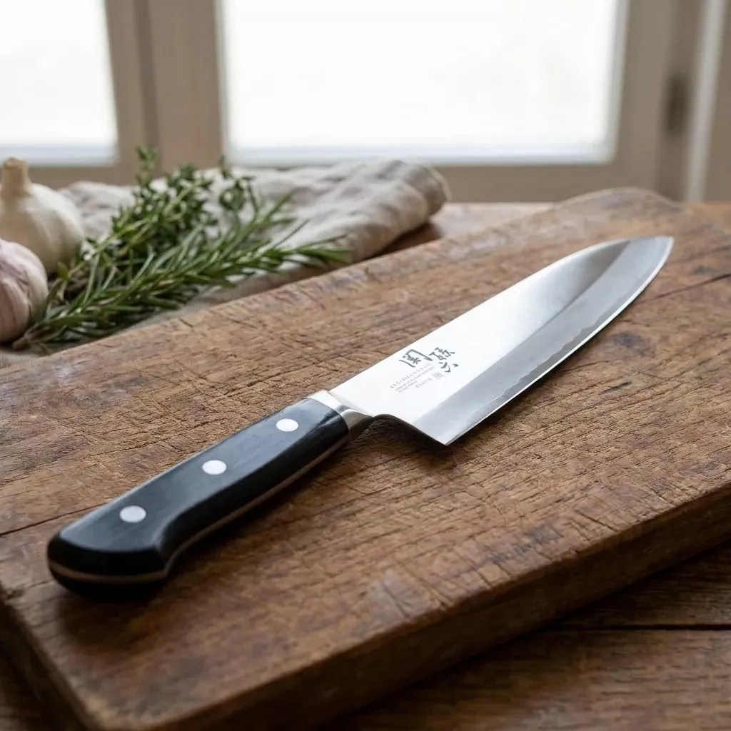 KAI Seki Magoroku Akane Japoński Nóż Santoku, Ostrze 16.5 cm