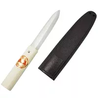 Nóż wędkarski KAI AG-0512 14 cm stal węglowa w pochwie