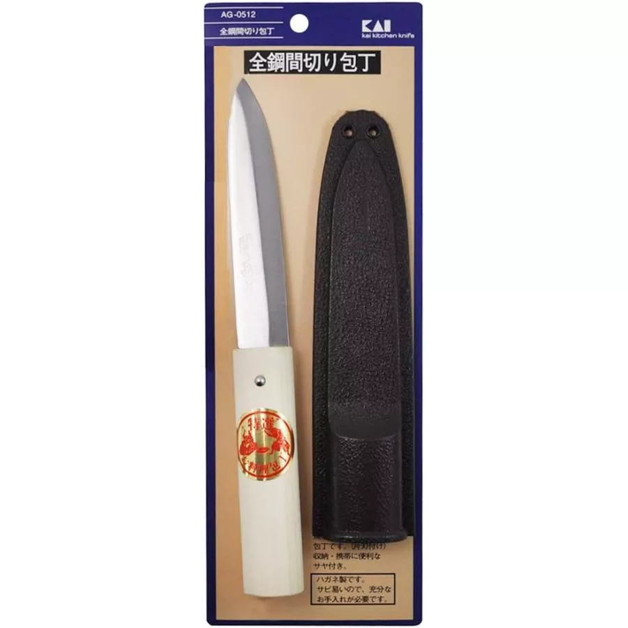 Nóż wędkarski KAI AG-0512 14 cm stal węglowa w pochwie