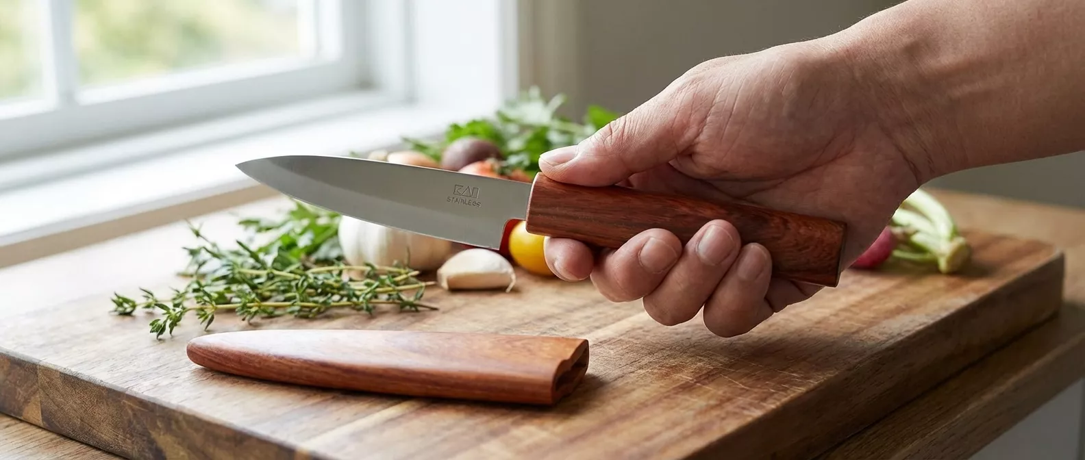 Nóż uniwersalny KAI Seki Magoroku z pochwą 9 cm DH8017