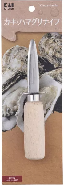 KAI Profesjonalny Nóż do Ostryg i Skorupiaków, Drewniana Rękojeść, 15