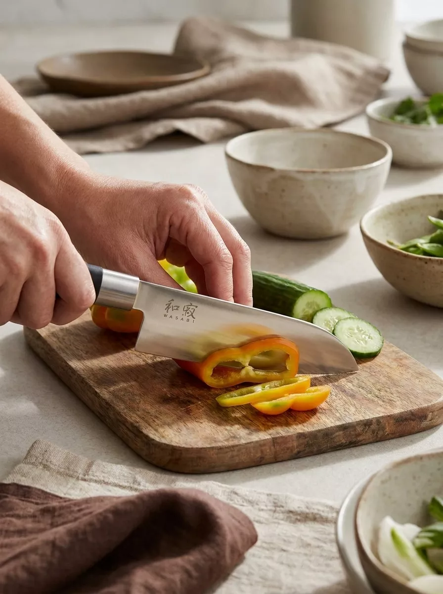 KAI Wasabi Black Nóż Santoku 16 cm KA-6716S