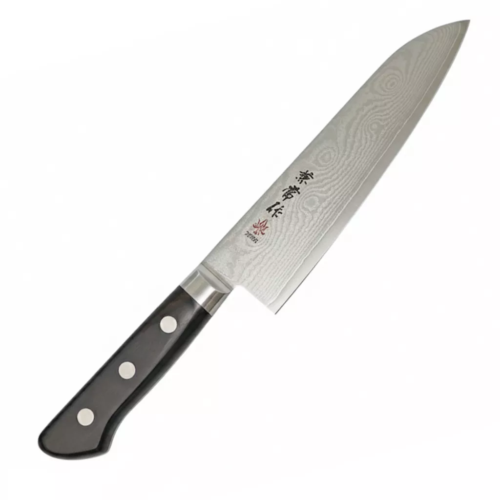 Nóż Kanetsune Santoku KC-103, ostrze 18 cm, stal VG-10 Damasceńska