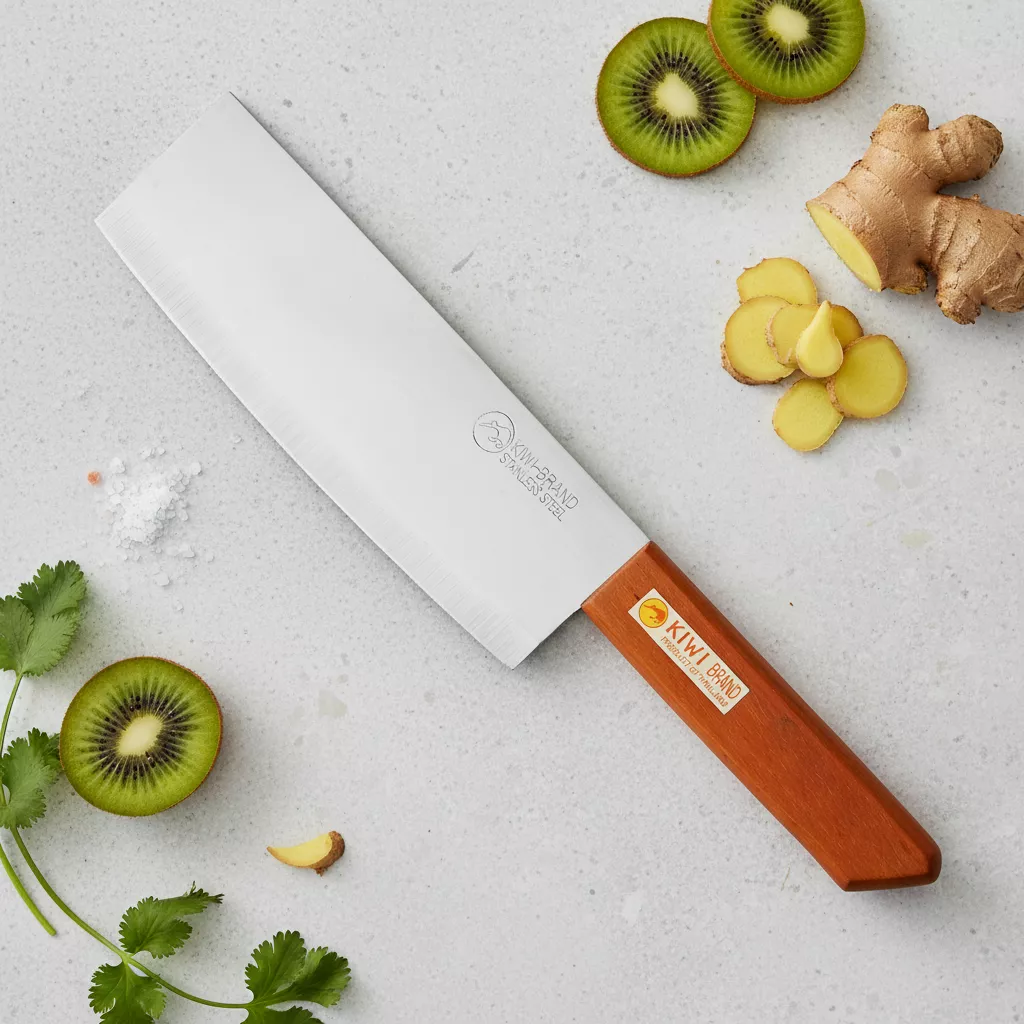 Nóż kuchenny Nakiri KIWI Model 22, ostrze 17.5 cm, rękojeść drewniana
