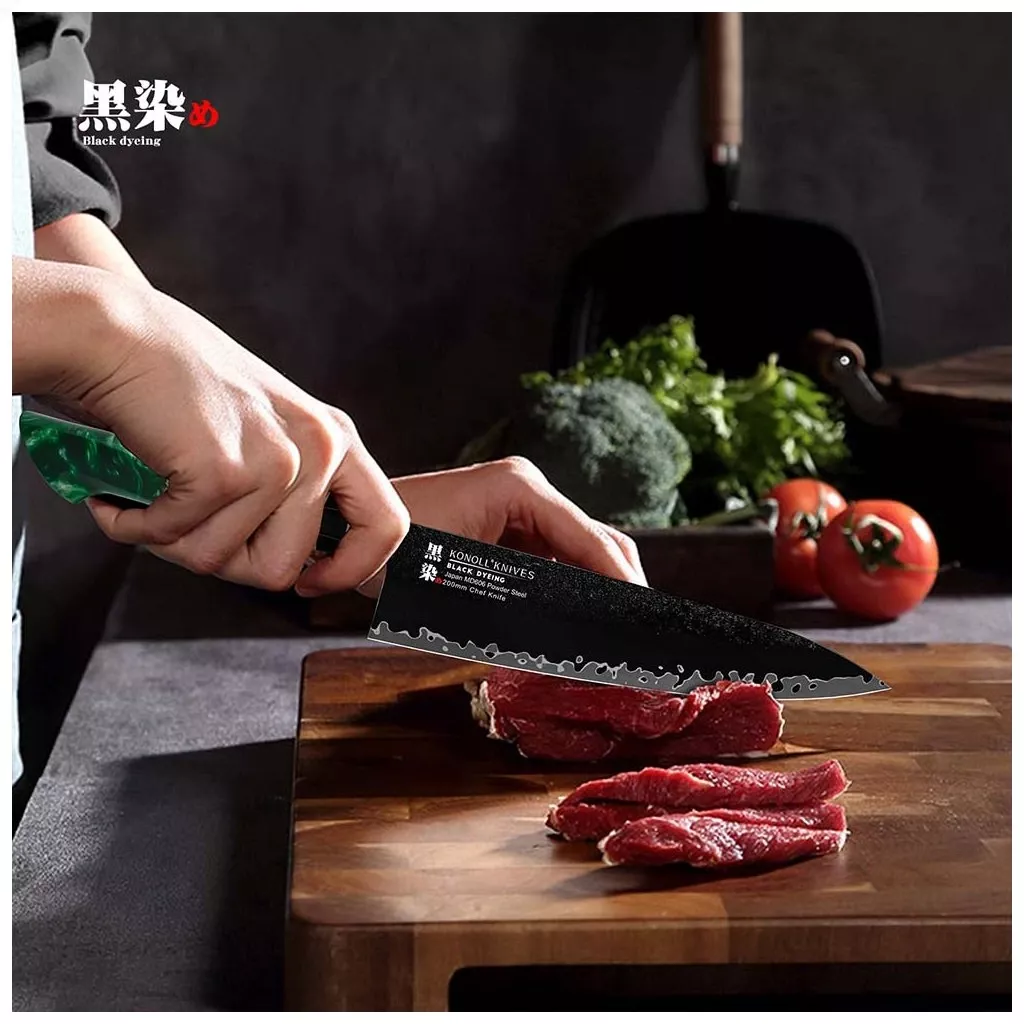 Nóż szefa kuchni Konoll Black Dyeing MD-606 Gyuto 20,5 cm