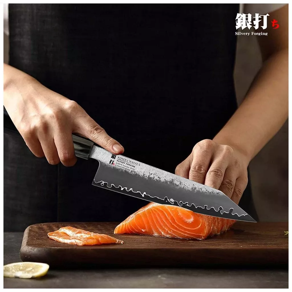 Nóż Kiritsuke Konoll Silvery Forging S35VN 21 cm