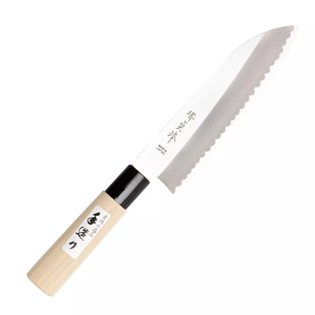 Japoński nóż Santoku Sakai Teiho 16,5 cm - Stal Molibdenowo-Wanadowa