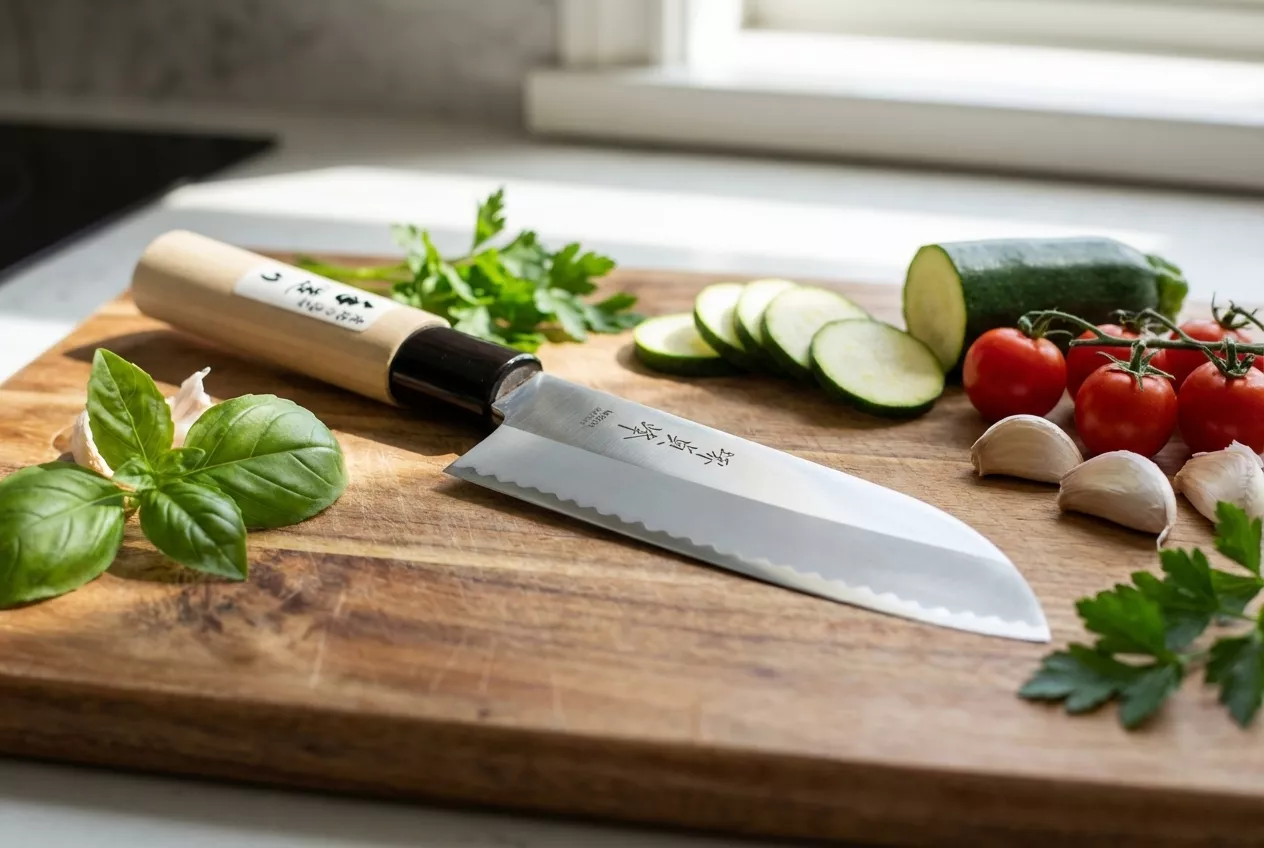 Japoński nóż Santoku Sakai Teiho 16,5 cm - Stal Molibdenowo-Wanadowa