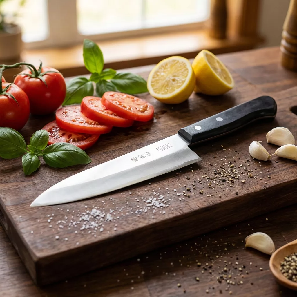 Japoński Nóż Santoku Sakai Shuji Hagane Warikomi 18 cm