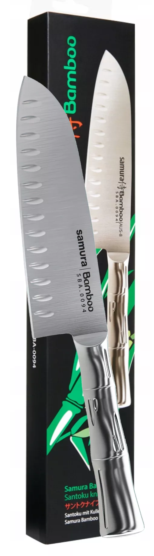 Samura Bamboo nóż kuchenny santoku hollow ground.