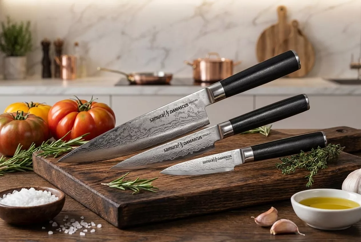 Samura Damascus Zestaw 3 noży kuchennych AUS-10 G10 Box SD-0220