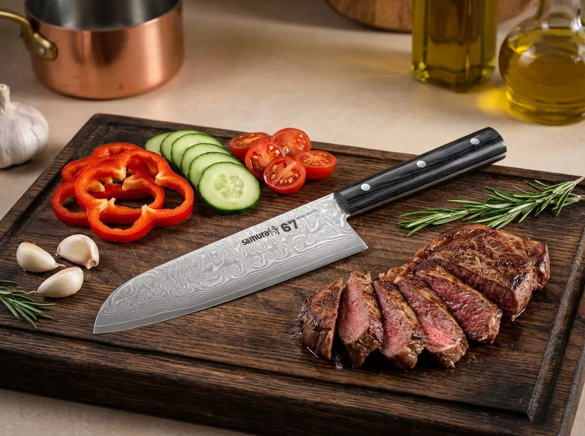 Samura Damascus 67 Nóż Santoku 18 cm Mikarta SD67-0094M