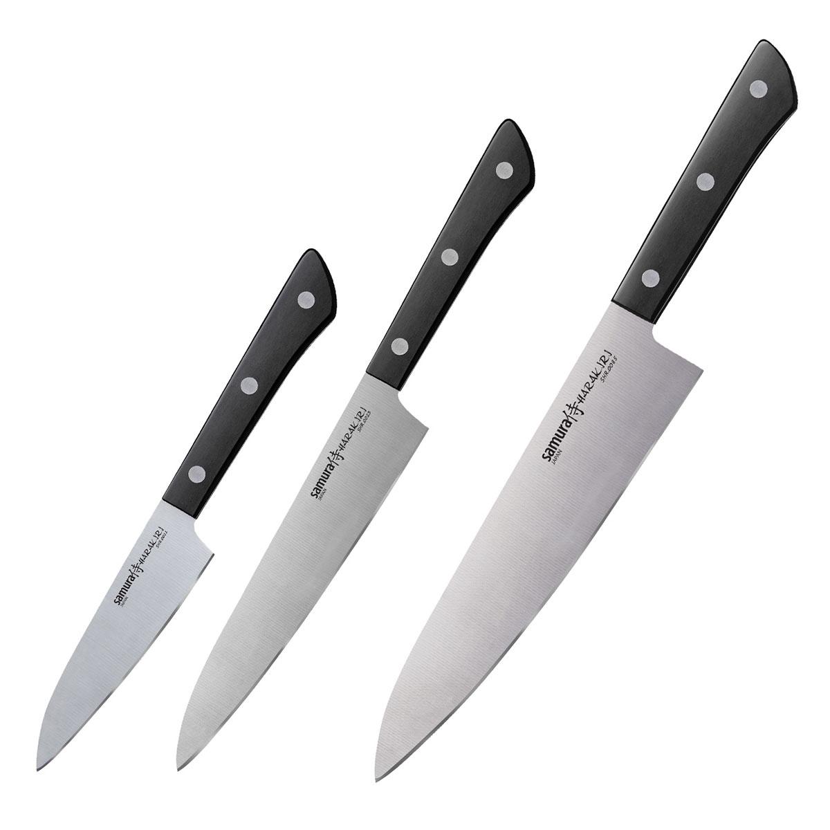 Zestaw 3 noży kuchennych Samura Harakiri SHR-0220B stal AUS-8
