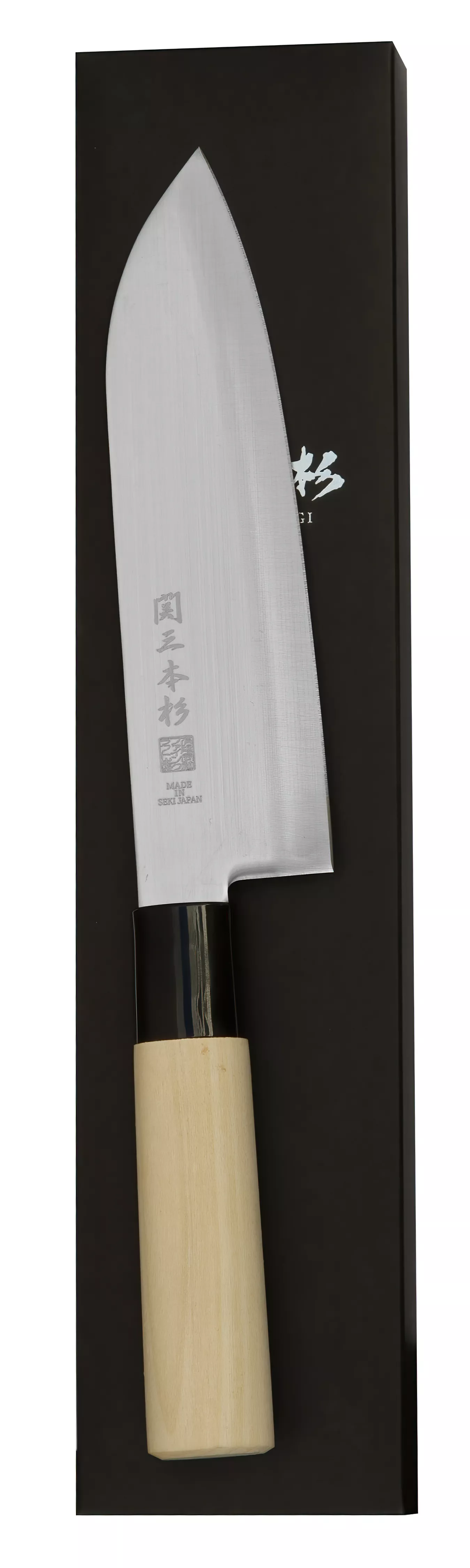 Japoński Nóż Kuchenny Santoku Seki Sanbonsugi 17 cm ze Stali 420J2