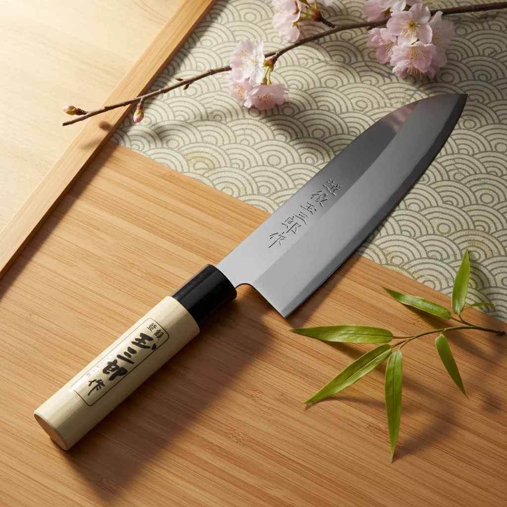 Echigo Tamasaburo Hon-Dachii Nóż Santoku 17 cm, stal 420J2, magnolia