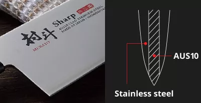 Japoński nóż Santoku Shimomura Murato Sharp MSP-101 AUS-10 16.5 cm