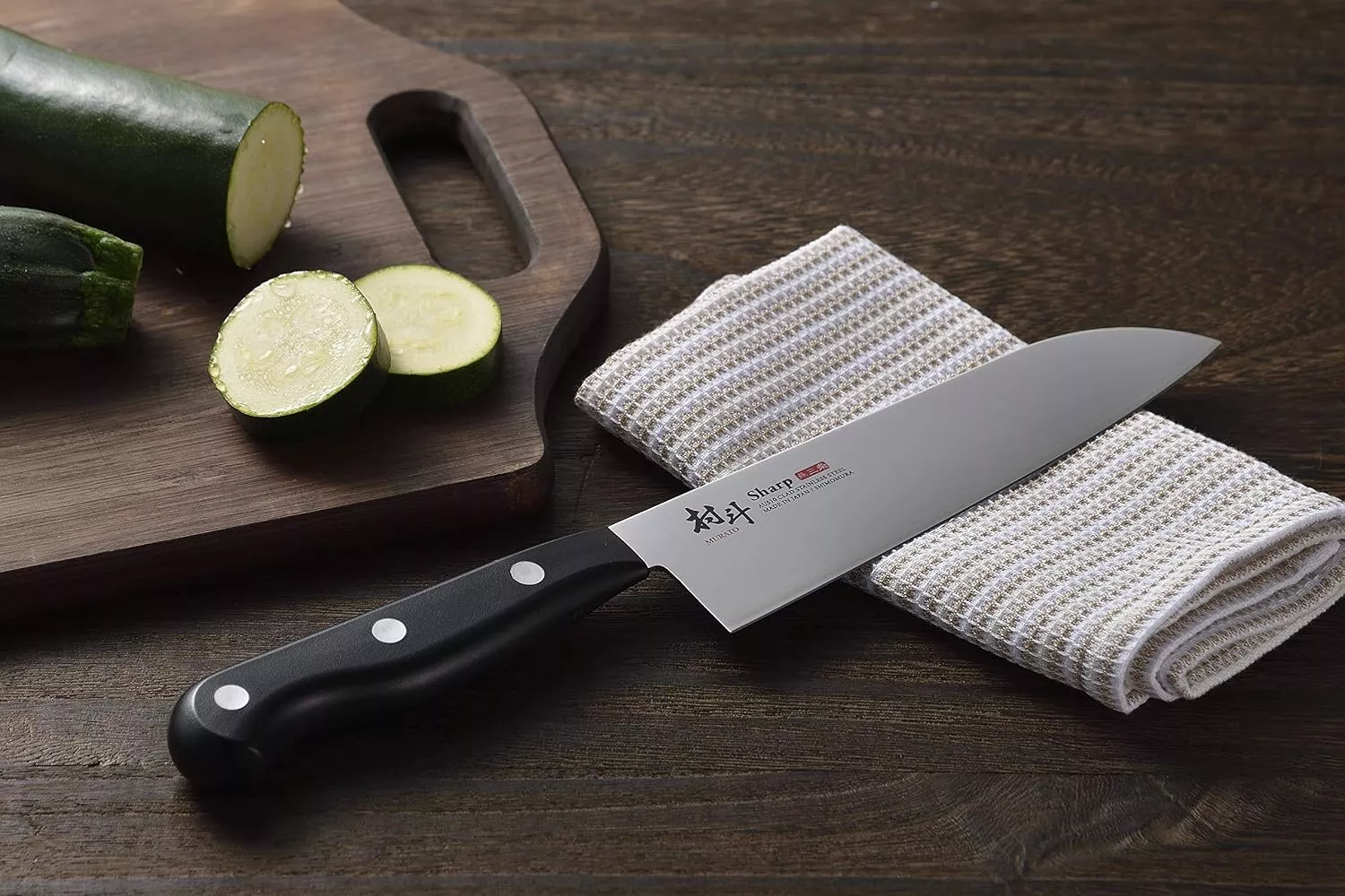 Japoński nóż Santoku Shimomura Murato Sharp MSP-101 AUS-10 16.5 cm