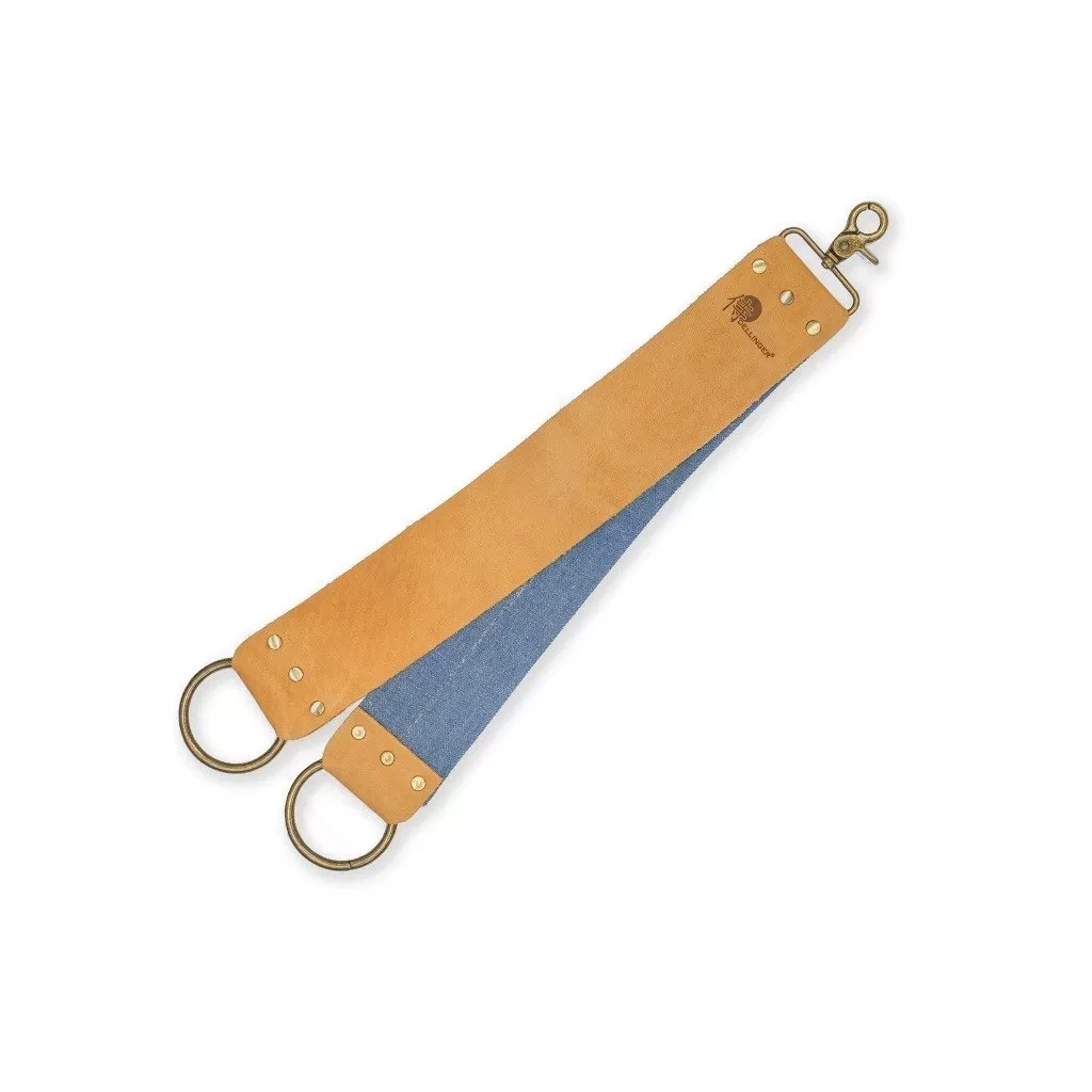 Podwójny Pas do Ostrzenia Brzytew Skóra / Jeans 38 cm
