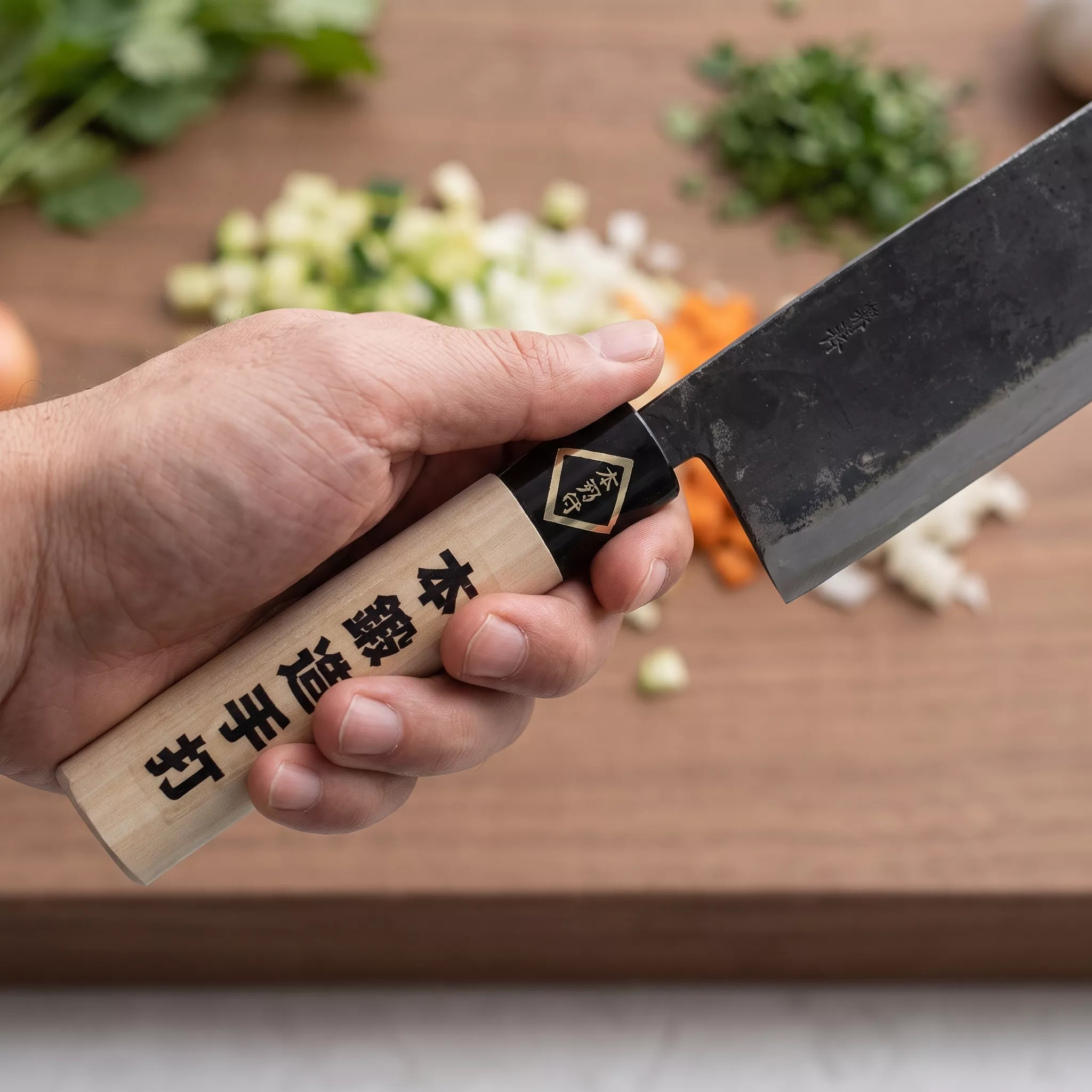 Nóż japoński Chouunsai Tosa Nakiri Kurouchi 16,5 cm shirogami