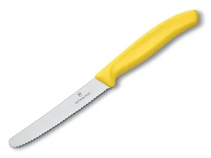 Victorinox nóż uniwersalny 11cm ząbkowany żółty.