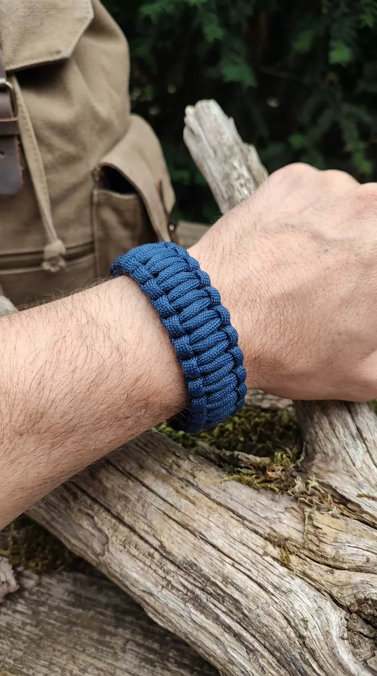 Bransoletka Paracord Welde Niebieska z Szeklą 17-19 cm