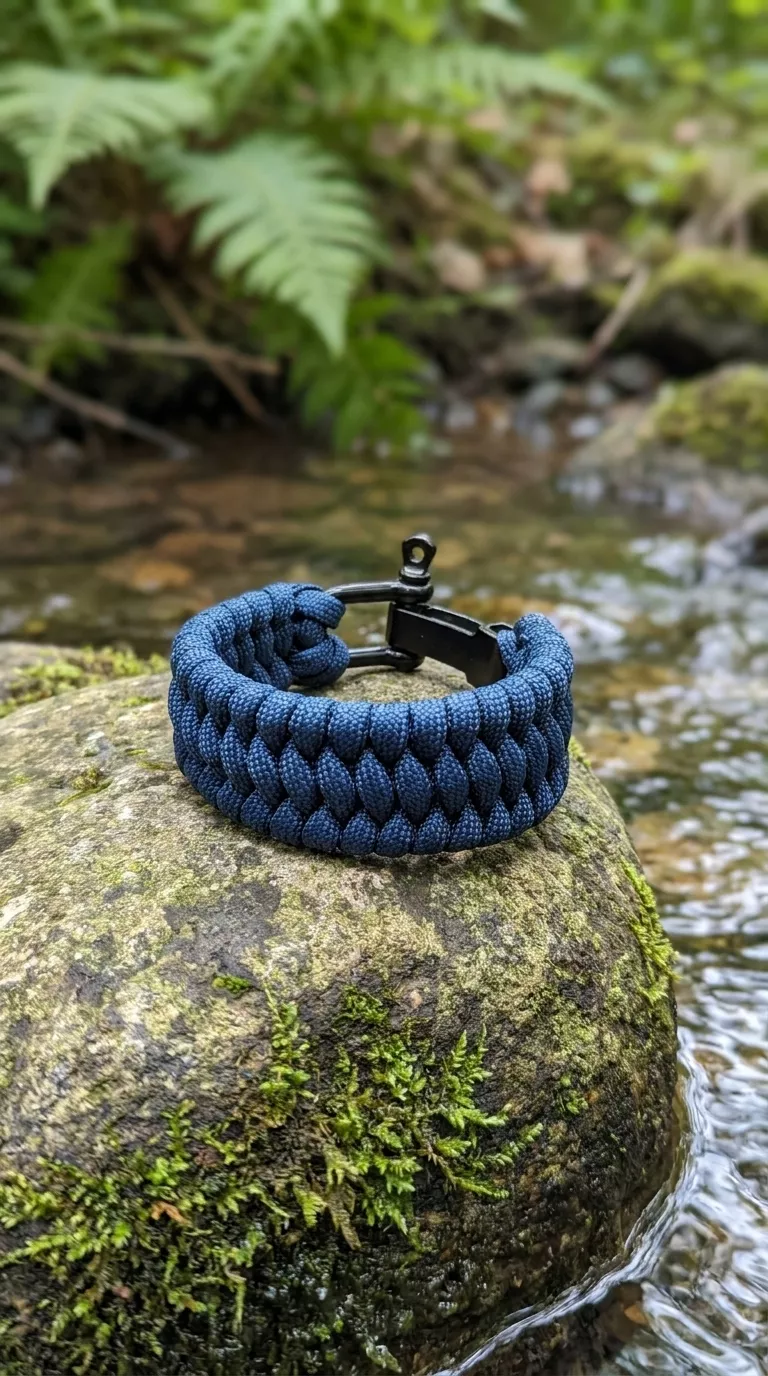 Bransoletka Paracord Welde Niebieska z Szeklą 17-19 cm