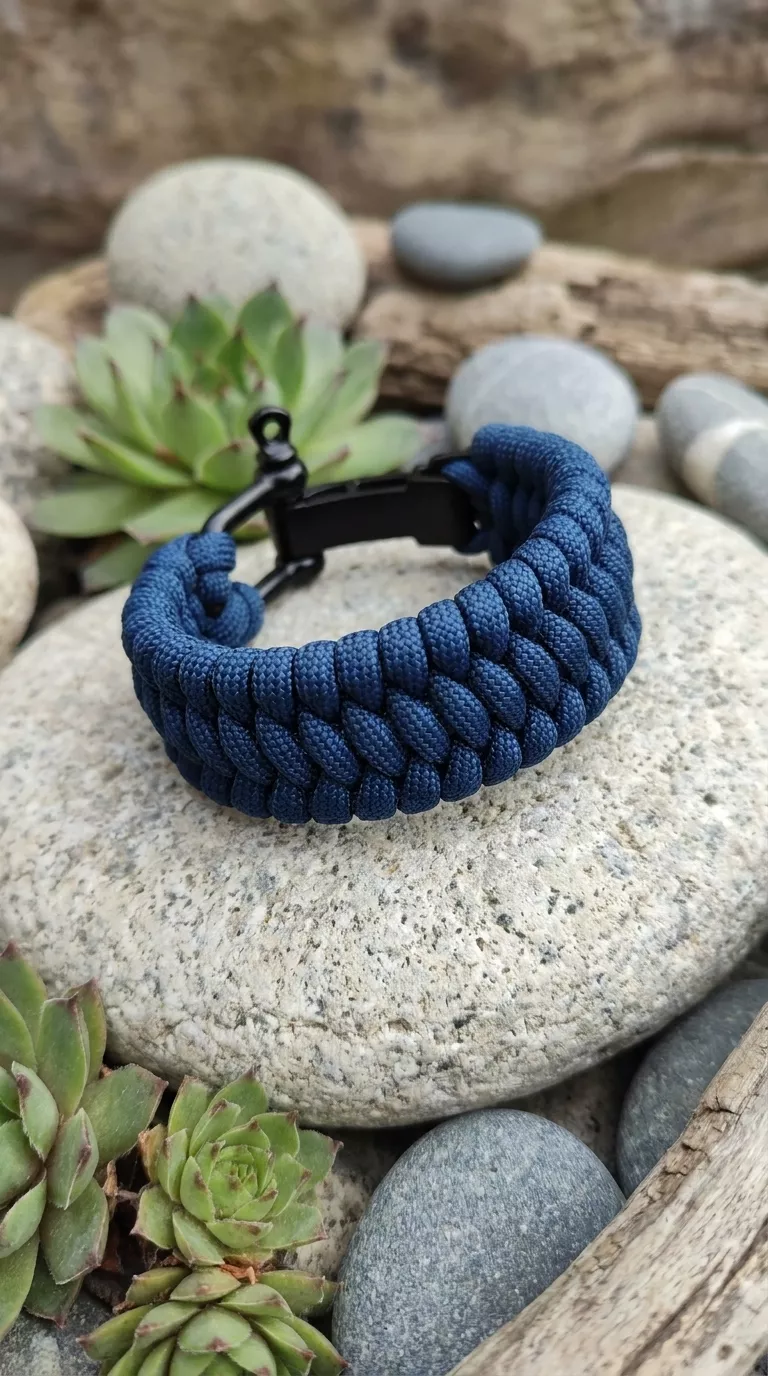 Bransoletka Paracord Welde Niebieska z Szeklą 17-19 cm