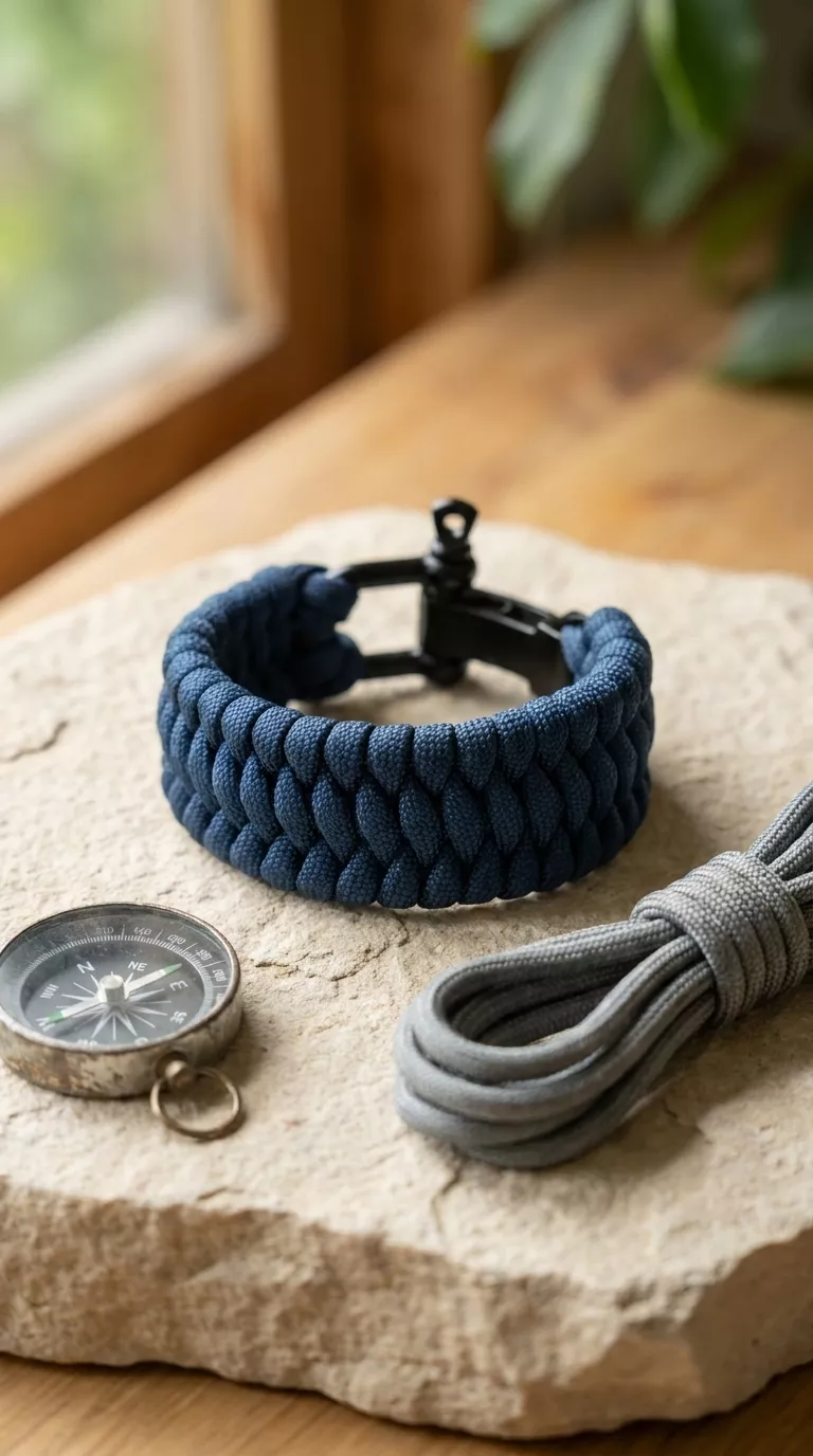 Bransoletka Paracord Welde Niebieska z Szeklą 17-19 cm