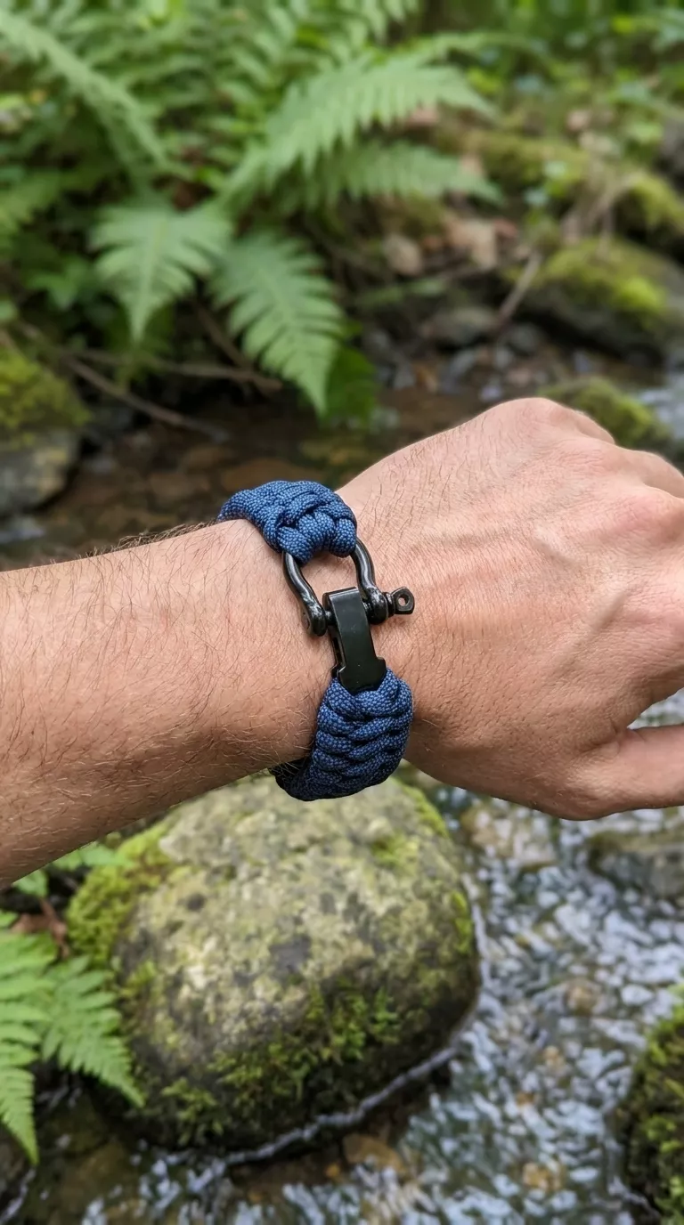 Bransoletka Paracord Welde Niebieska z Szeklą 17-19 cm