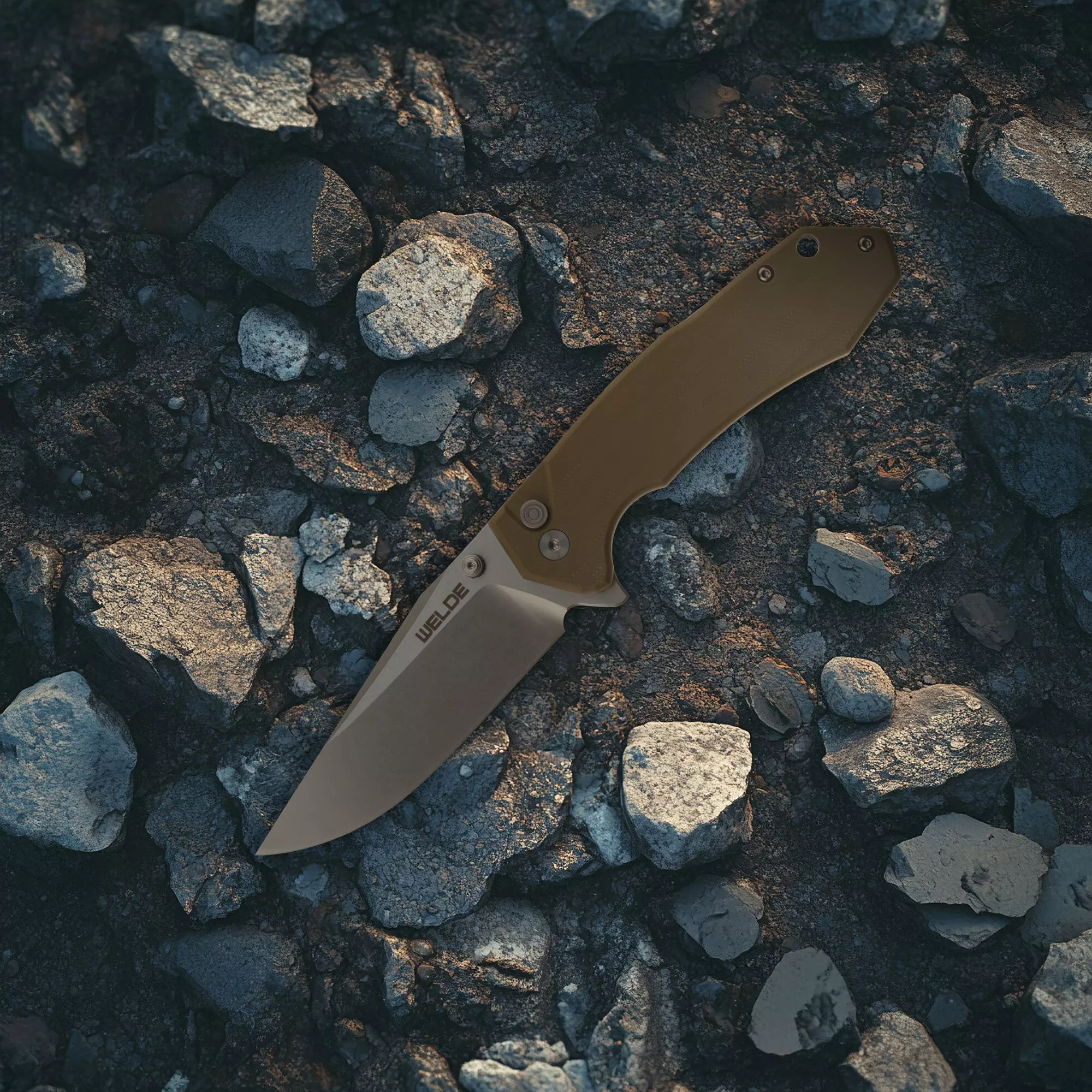 Welde nóż składany tanto D2F64 brązowy