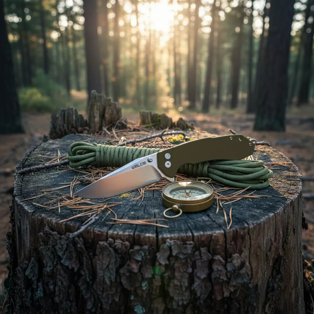 Welde nóż składany D2F64 ciemna zieleń