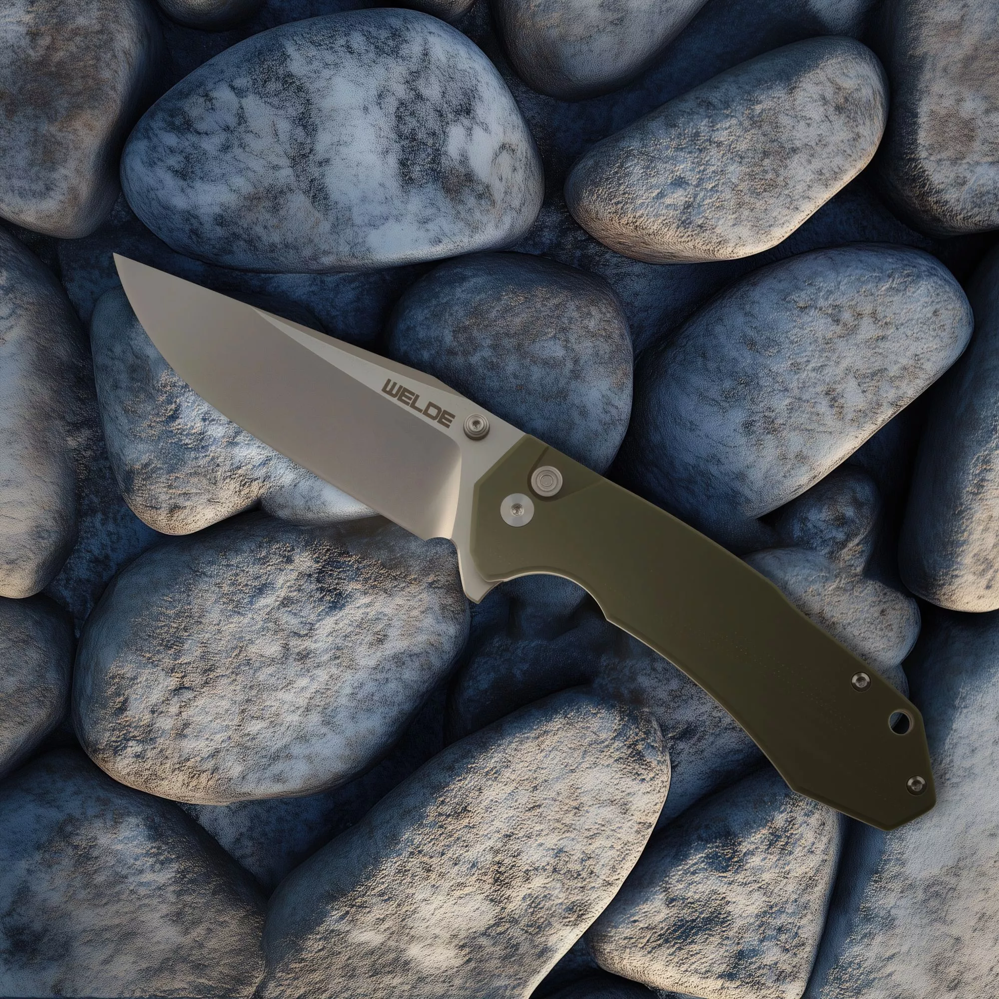 Welde nóż składany D2F64 ciemna zieleń