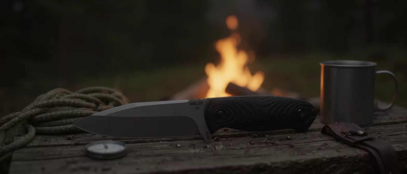 Welde AI Nóż Survivalowy stal DC53 63 HRC z pochwą Kydex 