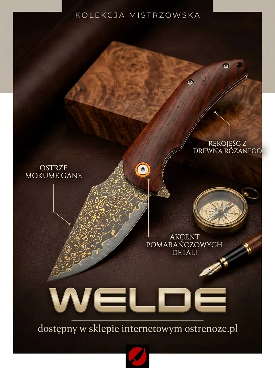 Nóż składany Welde VG01 VG10 Mokume Gane Drewno Różane