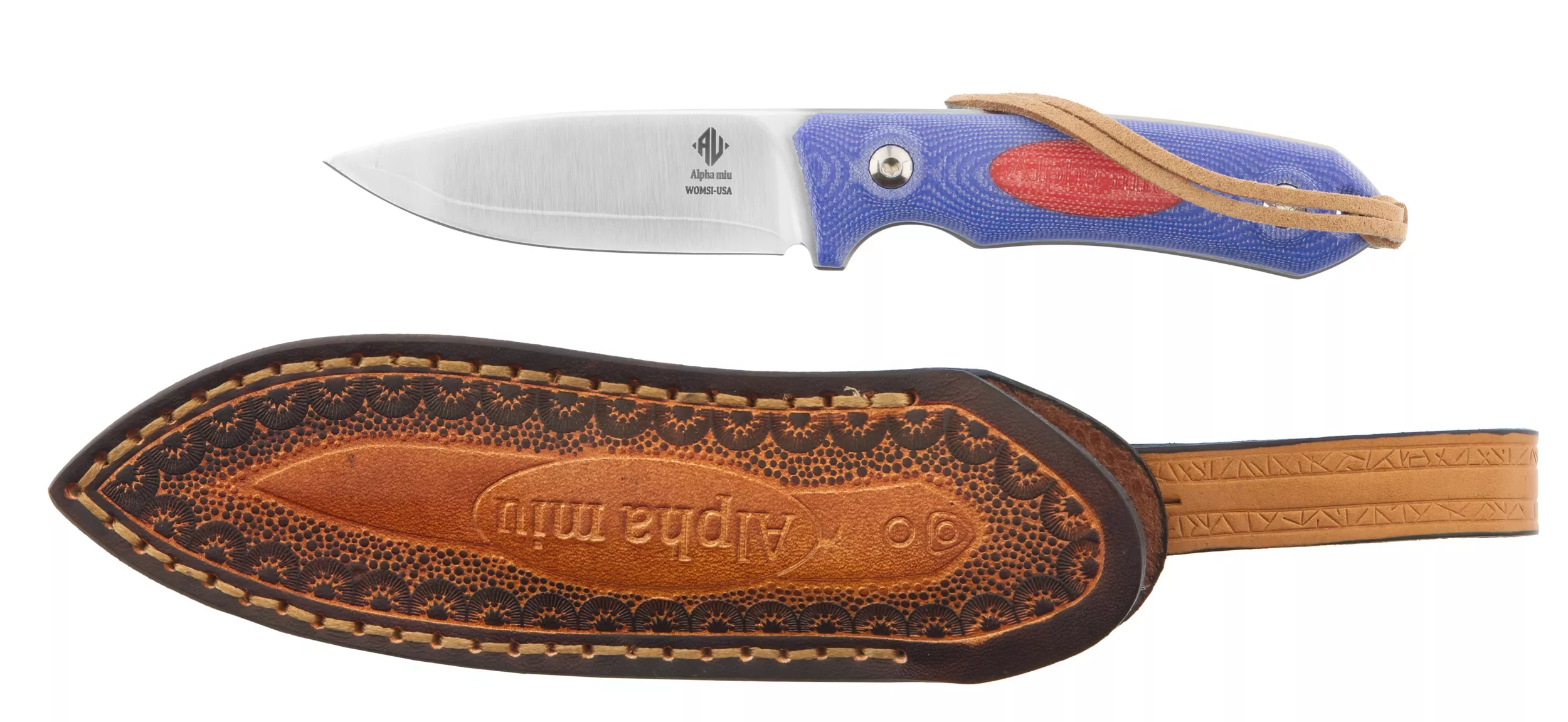 Womsi Alpha miu nóż niebieska mikarta S90v