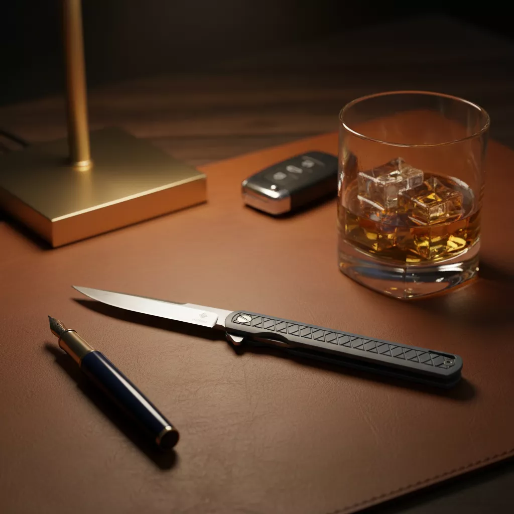 Womsi Wolf nóż składany blue G10 14C28N