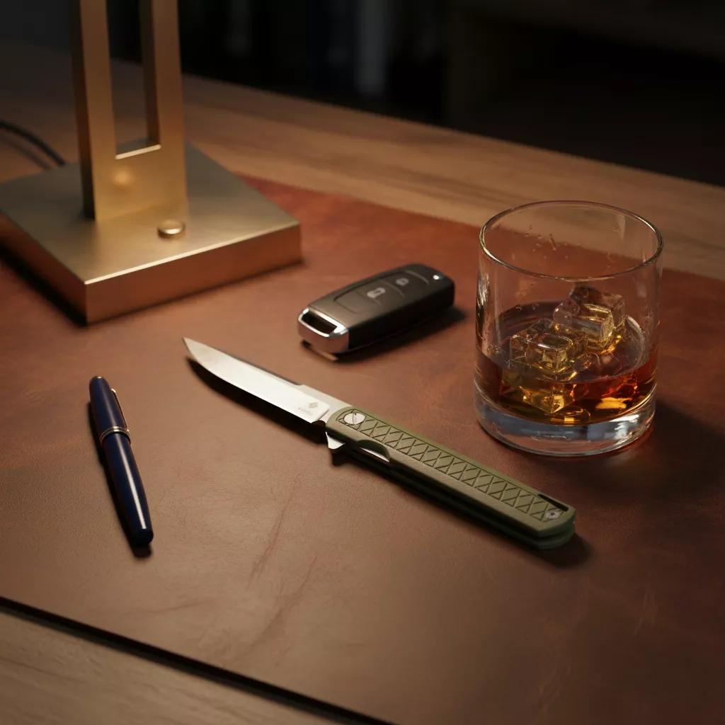 Womsi Wolf nóż składany green G10 14C28N